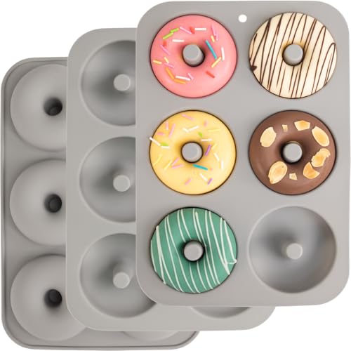 Non Stick Silicone Donut Pan Set of 3 (3.5 Count)