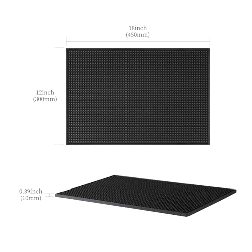 Bar Mats 18"x12" 2 Pack Black (2 Count)