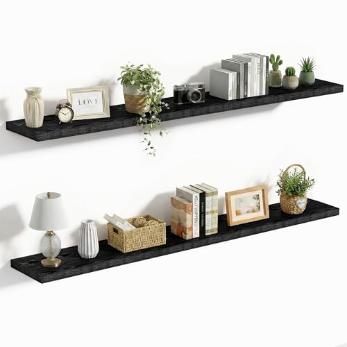 10 Inch Deep Floating Shelves for Wall 55” Set of 2 (2 Count)