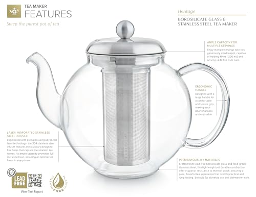 Heritage Borosilicate Glass Teapot