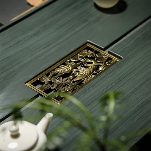 Tea Set Green Sandalwood Stone Tea Tray Home Drainage Simple Natural Ebony Stone Tea Table Tea Set Tray Chinese Tea Set