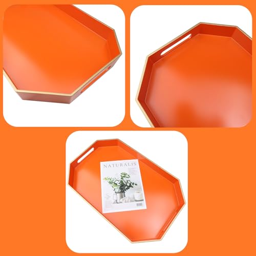 Orange Decorative Tray with Handles