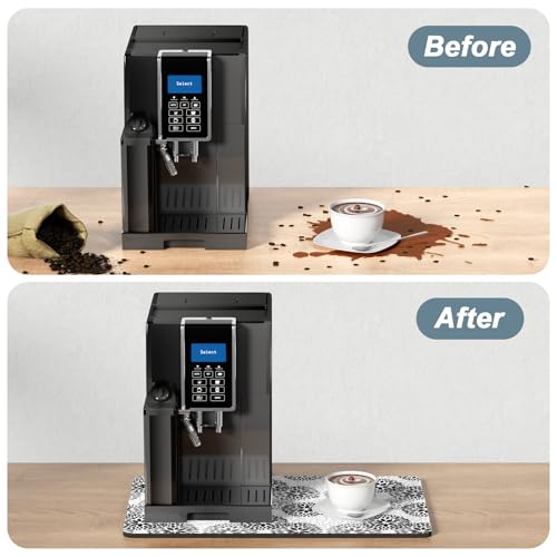 Coffee Mat 12" x 19" Cute Coffee Bar Mats for Espresso Machine Station Accessories and Organizer