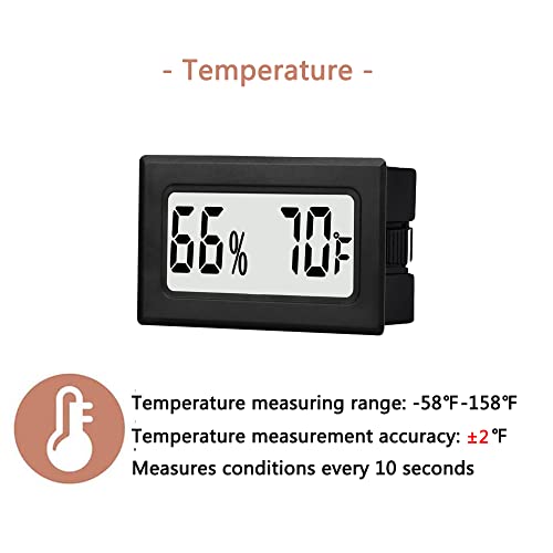6 Pack Mini Small Digital Hygrometer Thermometer Indoor Temperature and Humidity Meter Gauge with Temp Humidity Sensor Monitor Fahrenheit
