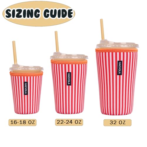 Reusable Insulated Neoprene Iced Coffee Cup Sleeve (3 Count)