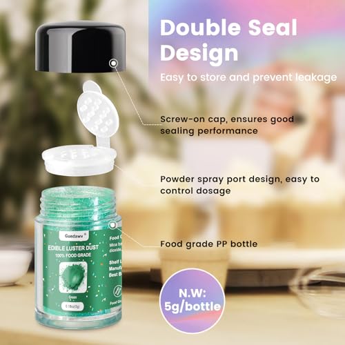 5 Colors Edible Glitter Set (5 Count)