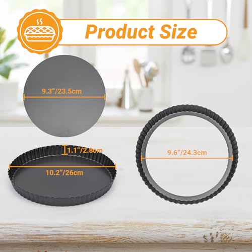 Tart Pan 10 Inch Removable Bottom (2 Count)
