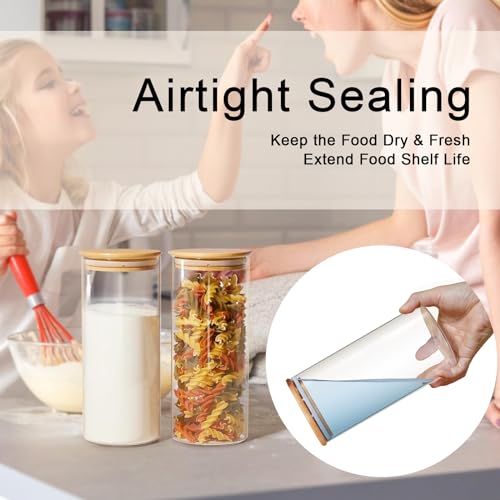 Large Glass Flour and Sugar Containers 50oz Set of 2 (2 Count)