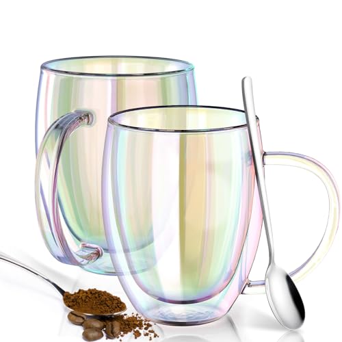 Double Wall Glass Coffee Mugs Set of 2