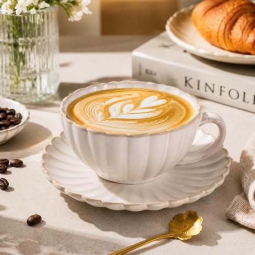 Ceramic Latte Cup with Saucer