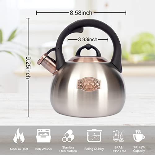 3.1 Quart Teal Whistling Tea Kettle for Stove Top