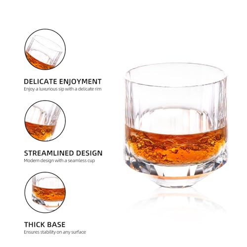 Crystal Whiskey Glasses Set of 2 Old Fashioned Glasses Hand Blown (2 Count)