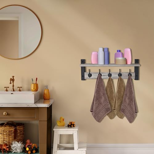 Coat Rack Wall Mount with Shelf