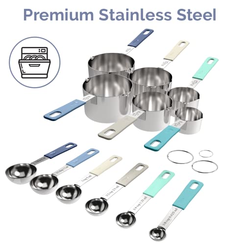 22 Piece Stainless Steel Measuring Cups and Spoons Set