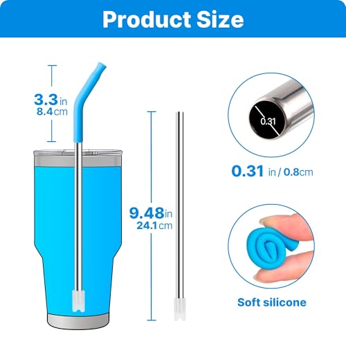 Stainless Steel Straws for 30 oz YETI Tumbler (4 Count)