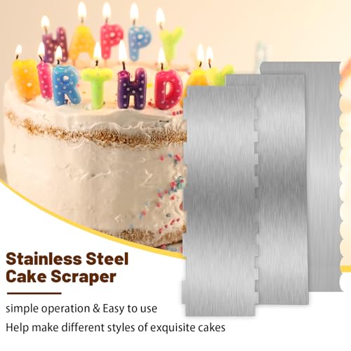 3 Pieces 8.7 Inche Stainless Steel Cake Scraper