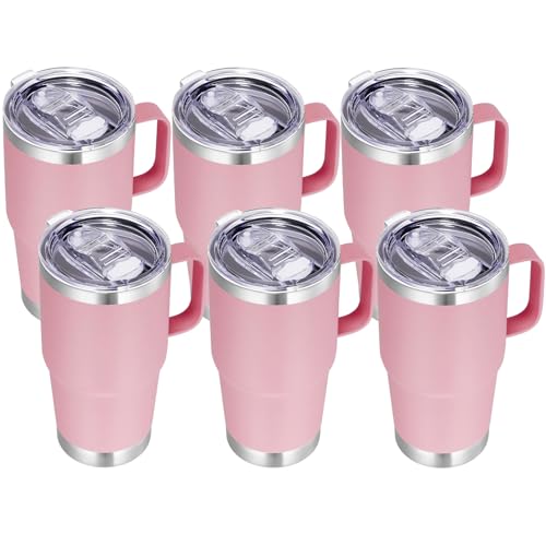 20 oz Tumbler with Handle Insulated Travel Mugs Set of 6 (6 Count)