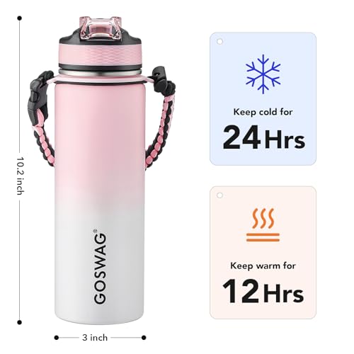 24oz Insulated Stainless Steel Travel Water Bottle