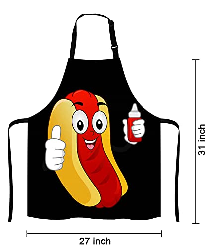 Funny Hotdog Sandwich Ketchup Kitchen Cooking BBQ Chef Apron