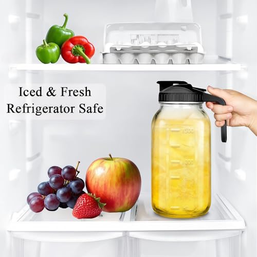 64oz Glass Pitcher Carafes With Handle and Lid