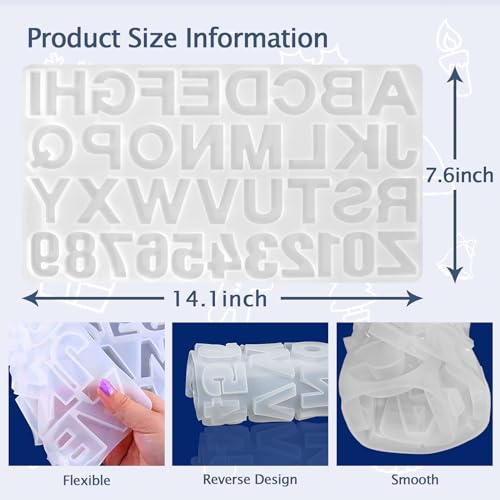 Resin Kit for Beginners with Backward Alphabet Mold (13.4 Ounce)