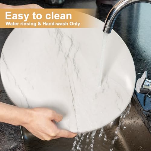 16 Inch Natural White Marble Cutting Board for Kitchen Countertop