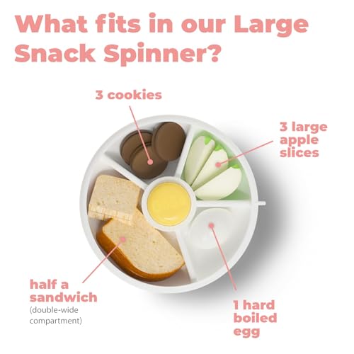 Kids Large Snack Spinner Slide Bundle with Hand Strap and Sticker Sheet (4 Count)