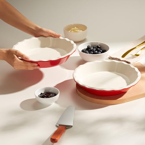 Pie Pan Ceramic Reusable Round Pie Dish (2 Count)