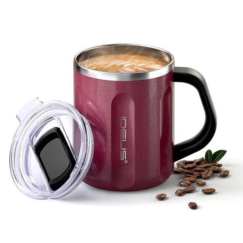 16 oz Insulated Coffee Mug with Lid and Handle