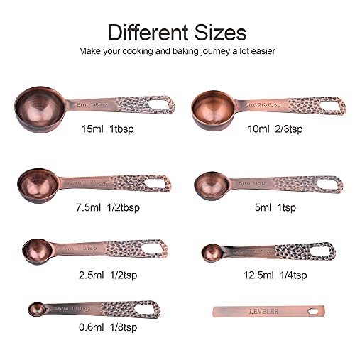 Copper Measuring Cups and Spoons Set 14