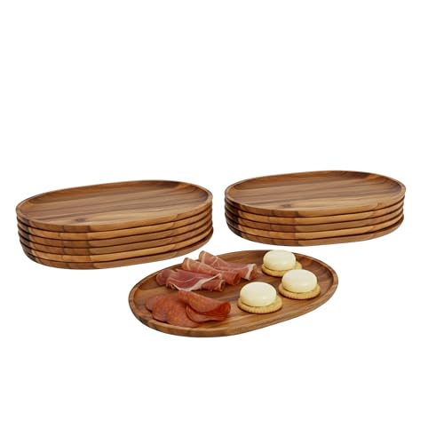 Woodard & Charles Acacia Wood Medium Oval Serving Tray (12 Count)