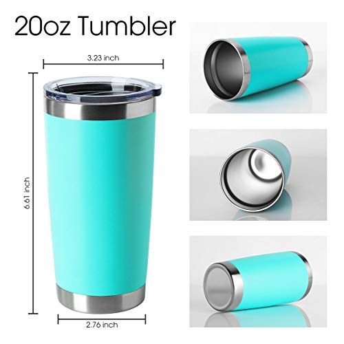 20oz Tumblers Bulk Stainless Steel Cup with Lid Double Wall Vacuum Insulated Coffee Mug for Cold & Hot Drinks 8 Pack (8 Count)