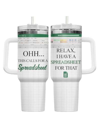 Spreadsheet Funny Office 40 oz Tumbler with Handle