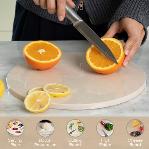 11 Inch Marble Round Cutting Board for Kitchen Countertop