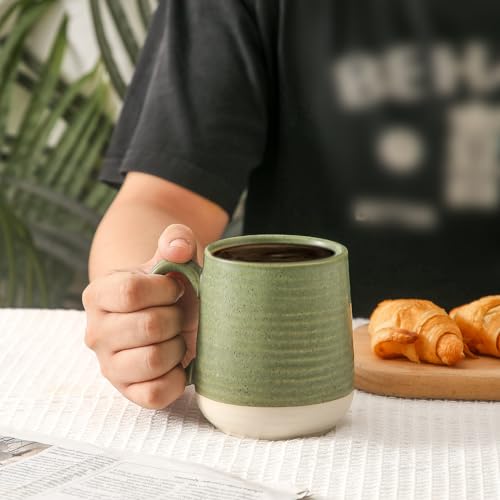 15 Ounce Porcelain Coffee Mugs Set of 4 with Large Handle Perfect for Coffee (4 Count)