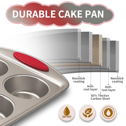 24 Cup Mini Cupcake Pan with Silicone Handles (2 Count)