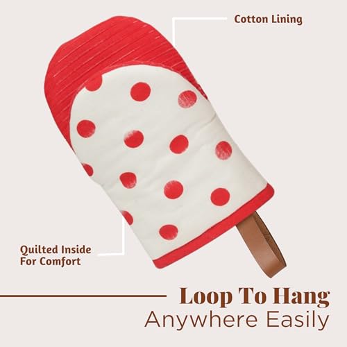 Oven Mitts Polka Dot Red (2 Count)