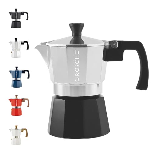 Milano Stovetop Espresso Maker Moka Pot 3 espresso Cup Tuxedo Black