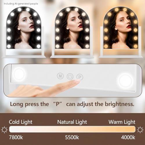Arched Makeup Vanity Mirror with Lights (9 Count)