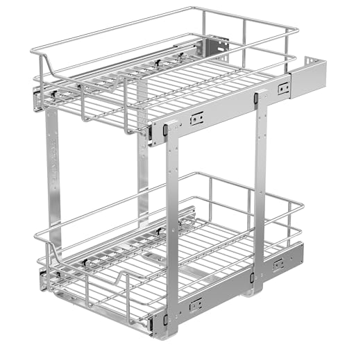 2 Tier Pull Out Cabinet Organizer 11" W X 17" D