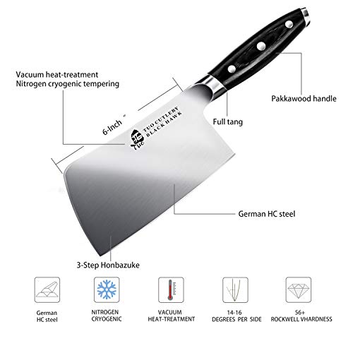 Meat Cleaver 6 Inch Heavy Duty Chopper Knife for Butcher & Kitchen