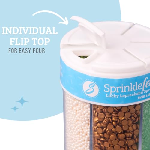 St Patricks Day 6 Cell Sprinkles Jar (6.45 Ounce)