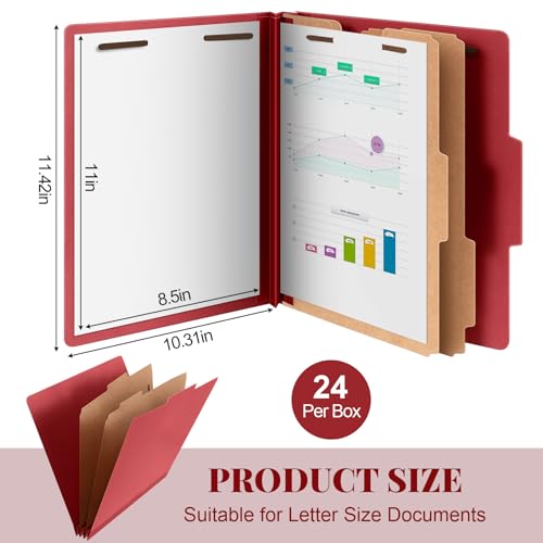 24 Pcs Classification Folders Letter Size Bulk (24 Count)