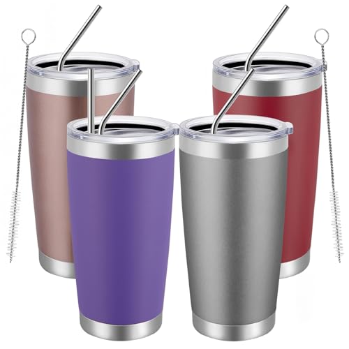 20oz Tumbler 4 Pack Double Wall Vacuum Insulated Travel Mug Bulk