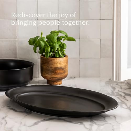 over&back Rim Stoneware Serving Platter