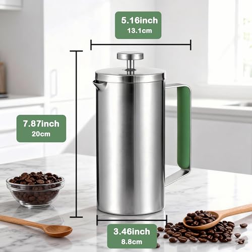 Stainless Steel French Press Coffee Maker 21OZ