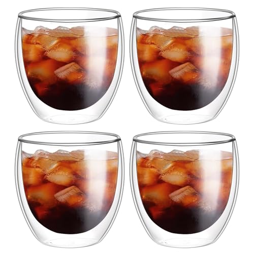 5.5oz Glass Coffee Mugs Set of 4 (4 Count)