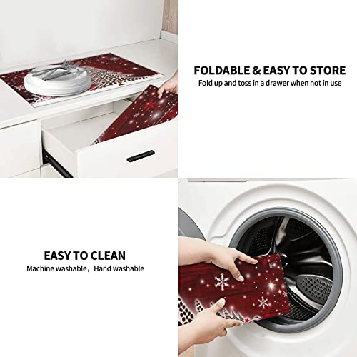 Large Dish Drying Mats For Kitchen Counter Microfiber Kitchen Drying Mat XL Draining Pad Absorbent Quick Drying Dish Mat 18x24 Inch