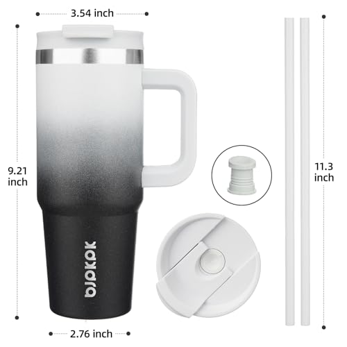 30 oz Insulated Tumbler with Handle & Straw