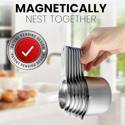 Magnetic Stainless Steel Measuring Cups Set of 7 (7 Count)